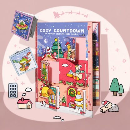 🎁🎨 24-Day Christmas Countdown Mystery Box mini Coloring Book Set