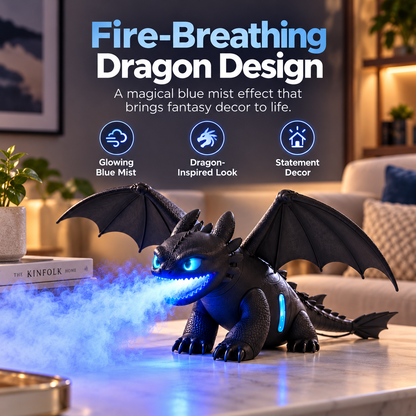 🐉 Fantasy Dragon Cool Mist Humidifier – Glowing Blue Mist & Ambient Desk Decor