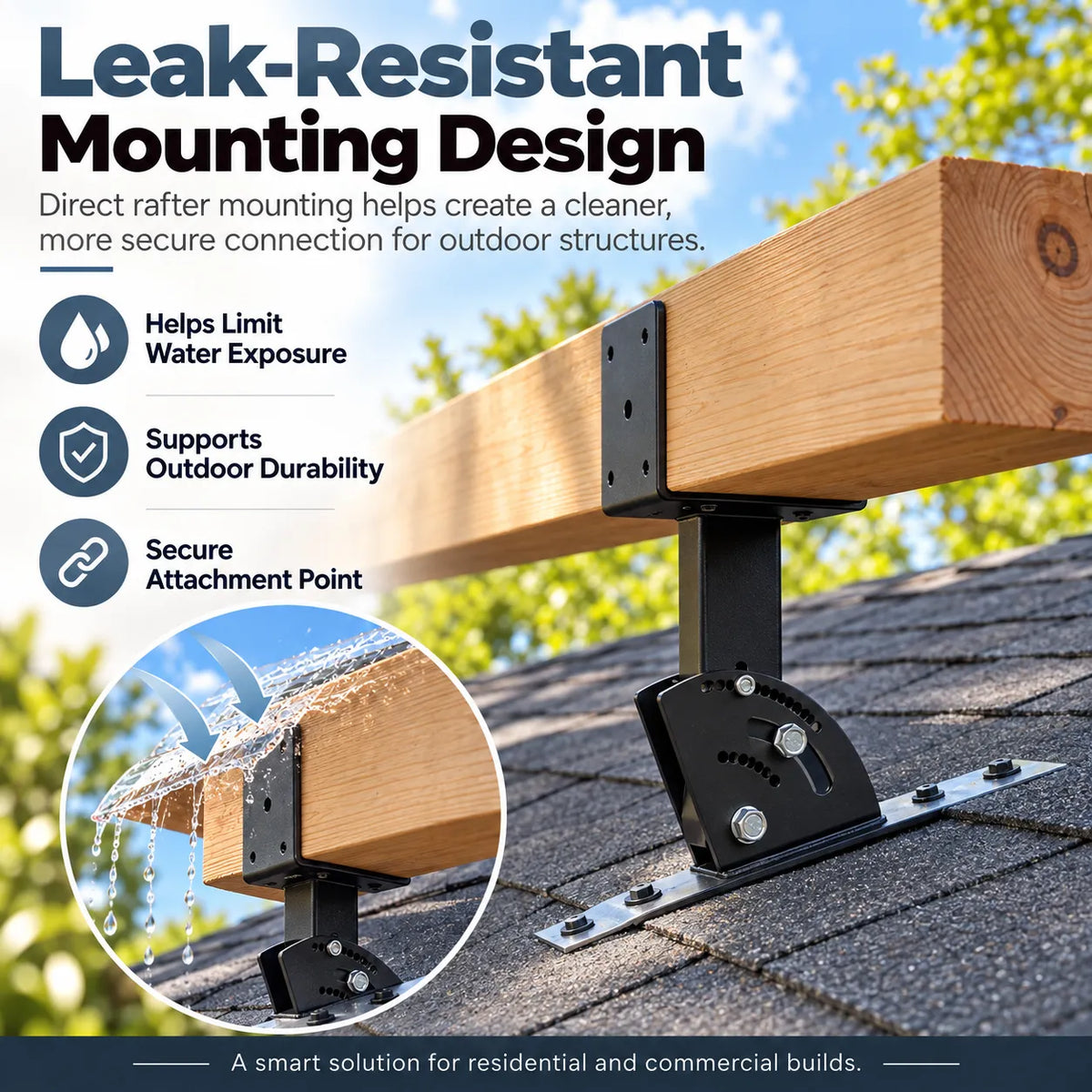 🏠Adjustable Roof Riser Brackets for Pergola & Outdoor Structures