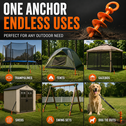 🌀 Heavy-Duty Spiral Ground Anchors – Screw-In Outdoor Tie-Down Stakes for Tents, Trampolines & Canopies