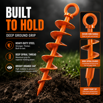 🌀 Heavy-Duty Spiral Ground Anchors – Screw-In Outdoor Tie-Down Stakes for Tents, Trampolines & Canopies