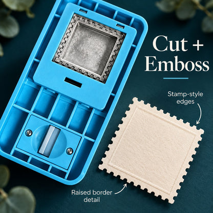 Square Serrated Embossing Craft Punch | One Press Clean Cut, Multi Material Paper Flower Tool