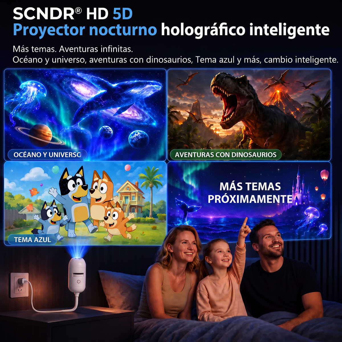 🌈🌹 New Generation HD Smart Dynamic 5D Holographic Night Light Projector 🌹