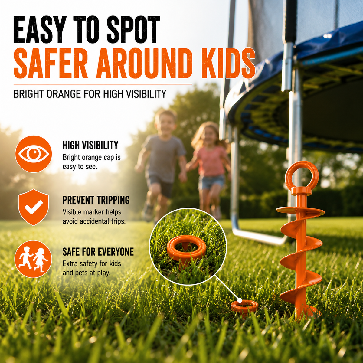 🌀 Heavy-Duty Spiral Ground Anchors – Screw-In Outdoor Tie-Down Stakes for Tents, Trampolines & Canopies