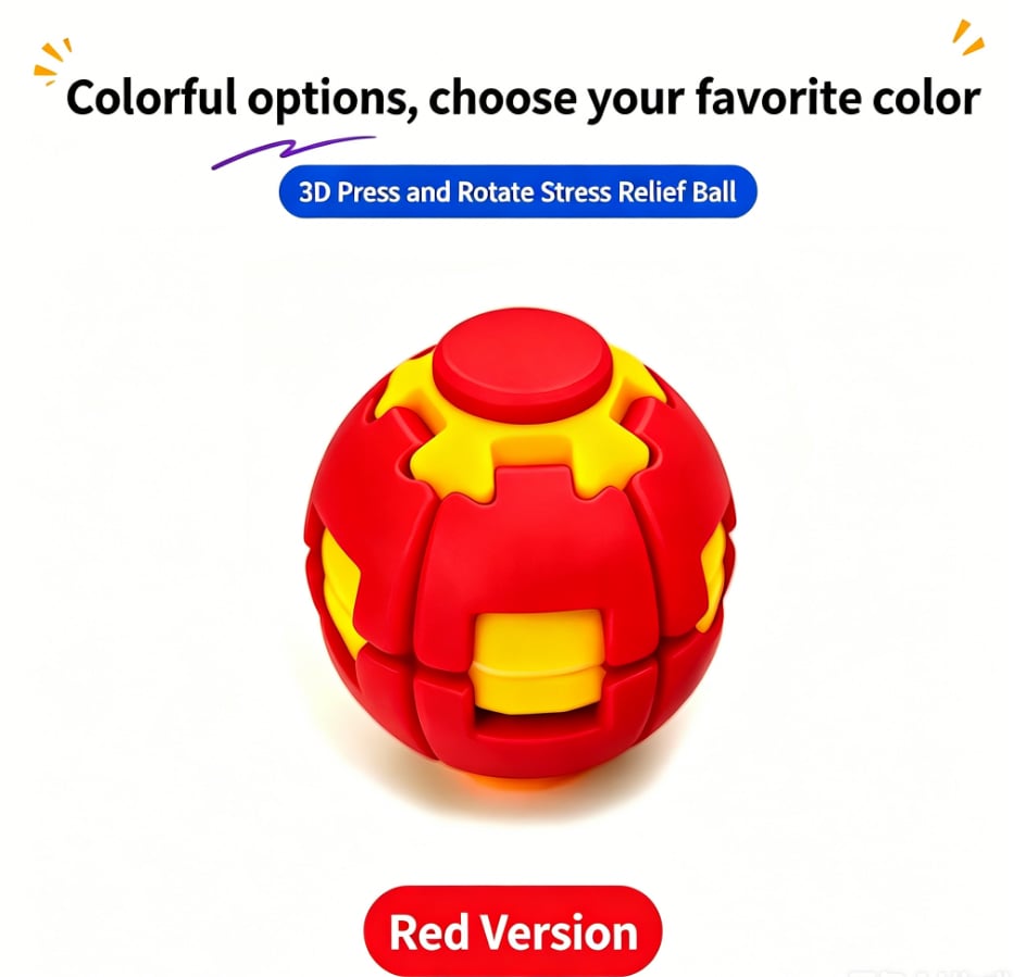 Magic Squishy Spinning Ball – Press-to-Spin Pocket Fidget Toy