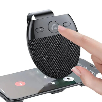 🚗 Bluetooth 5.0 Car Speakerphone – Hands-Free Calls & Music, Easy Clip-On 🔊