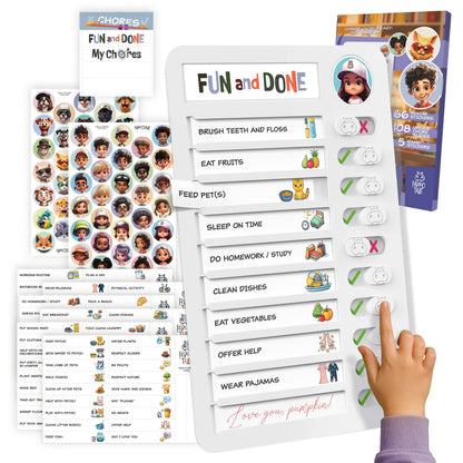 ✨Magnetic Kids Daily Routine Chore Chart, Visual Task Board with Stickers & Icons, Autism & ADHD Kids Routine Tool