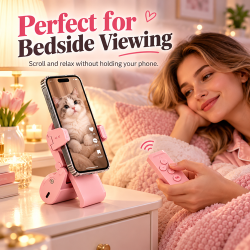 📱Hands-Free Phone Stand with Scroll Remote