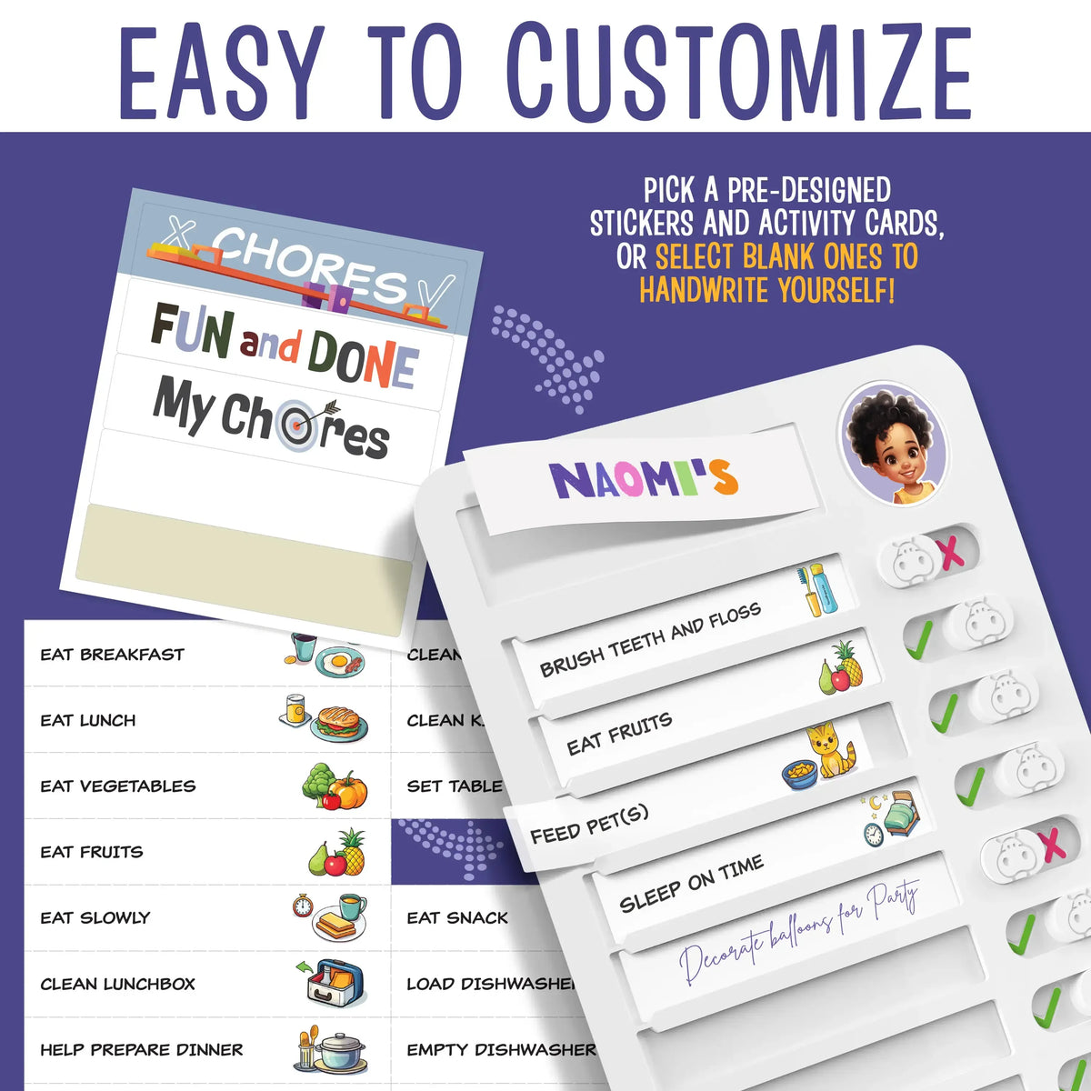 ✨Magnetic Kids Daily Routine Chore Chart, Visual Task Board with Stickers & Icons, Autism & ADHD Kids Routine Tool