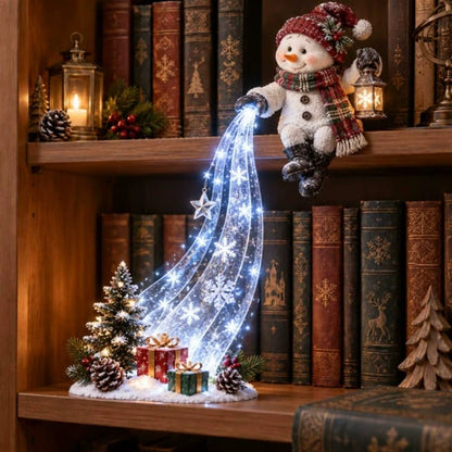 ✨ Christmas Resin Shelf Sitter Ornament with Cascading LED Lights | 6 Styles Available, Warm Festive Indoor Decoration for Family