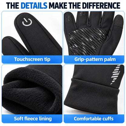 🧤 Unisex Winter Touchscreen Gloves – Fleece-Lined, Anti-Slip Grip for Cycling & Daily Wear