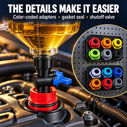 🔥HOT SALE🔥🔧 18-Piece Engine Oil Funnel Kit – Cleaner, Controlled Oil Changes