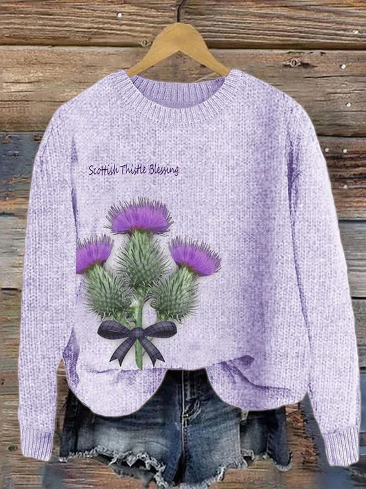 Women's Scottish Thistle Blessing Cozy Sweater