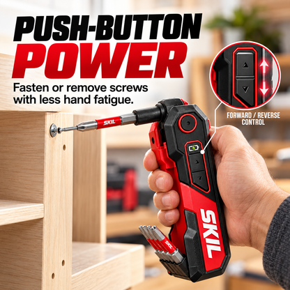 🔧Rechargeable Powered Folding Hex Key – 3-Angle Electric Driver with 11-Piece Bit Set