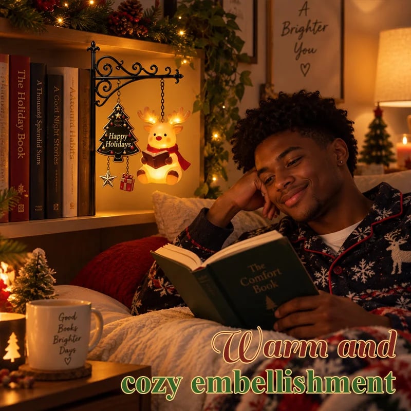 📚 Hanging‑Style Xmas Shelf Lamp, For Cozy Reading Nook Holiday Styling