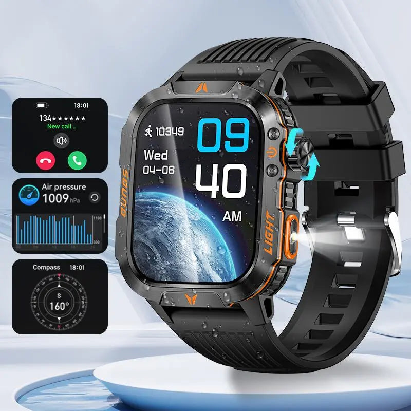 ⌚2.01-Inch Sport Smartwatch with Calls, Activity Modes & Side LED Light🎁