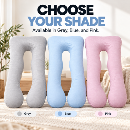 🚗Bvuyomi™Full-Body Road Trip Pillow – U-Shaped Passenger Cushion with Soft Ice-Silk Cover