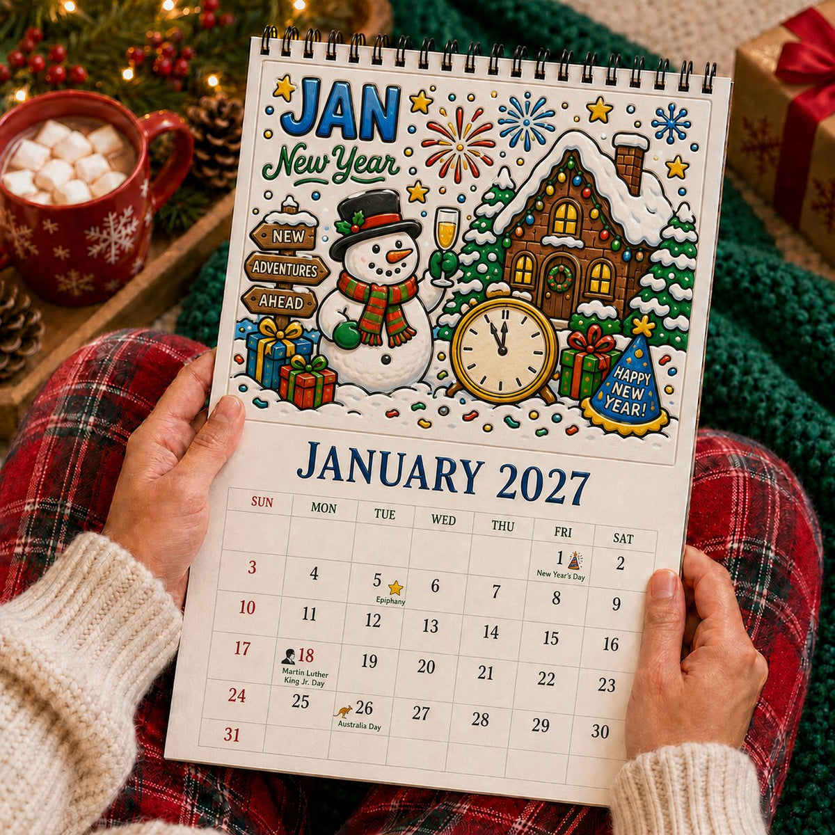 🎨Color The Year 2027: Trace-By-Groove Creative Calendar📅