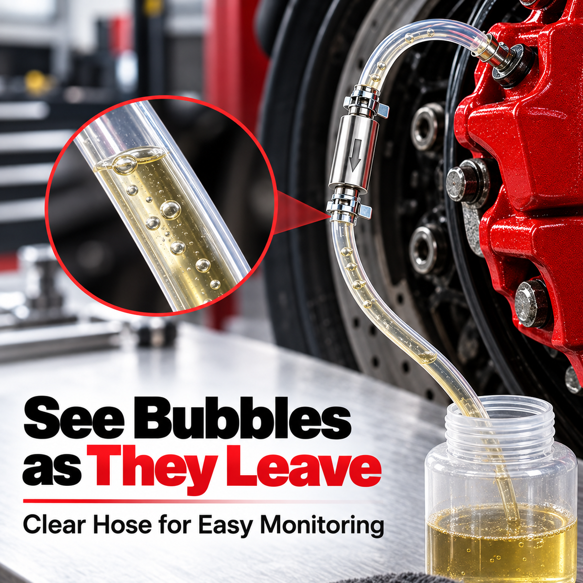 🛑 One-Way Check Valve Hydraulic Brake Bleeder Kit – Solo Motorcycle & Car Tool 🚗