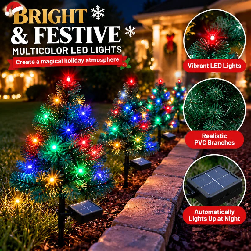 🎄 Solar Christmas Tree Stake Light – Multicolor LED Outdoor Holiday Garden Decor
