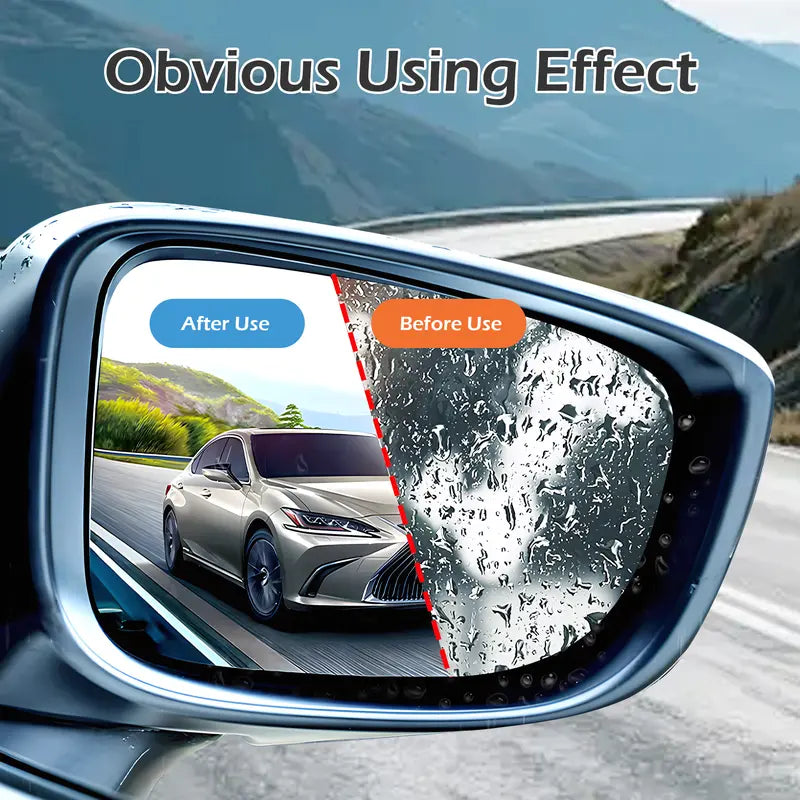 🚗 4PCS Car Rearview Mirror Rainproof & Anti-Fog Film – Clear Vision in Rain💦