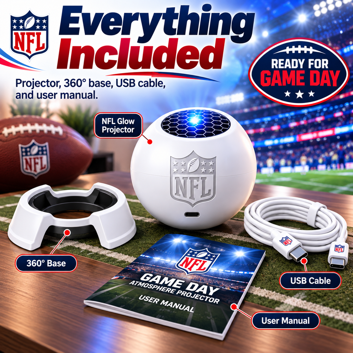 🏈 NFL Game Day Projector Light – Bring Stadium Atmosphere Home ✨