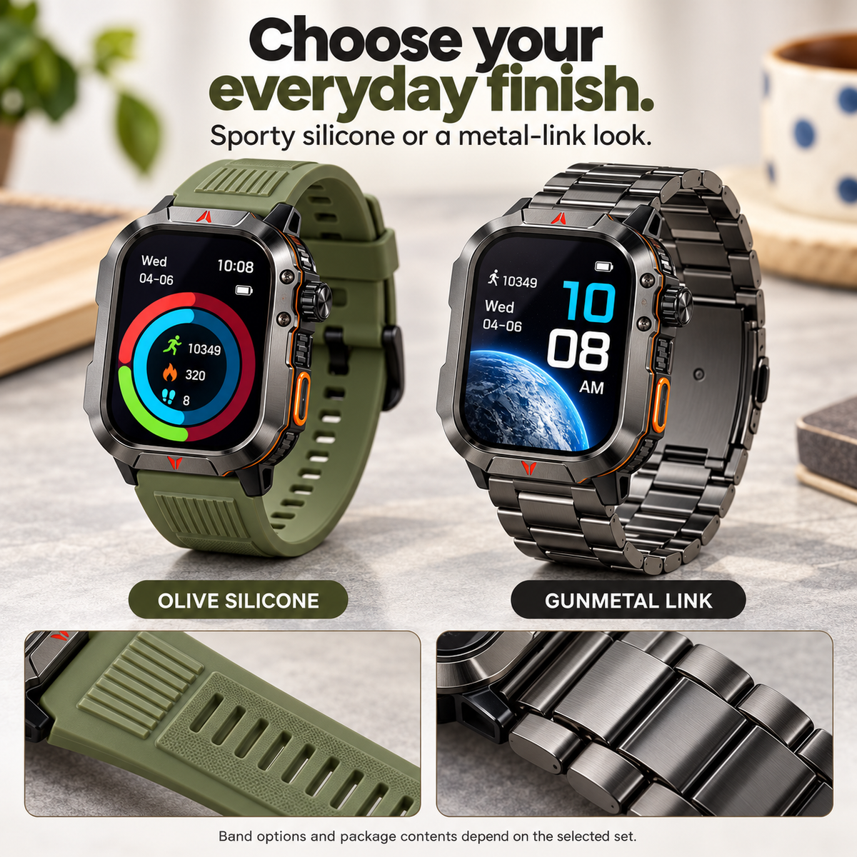⌚2.01-Inch Sport Smartwatch with Calls, Activity Modes & Side LED Light🎁