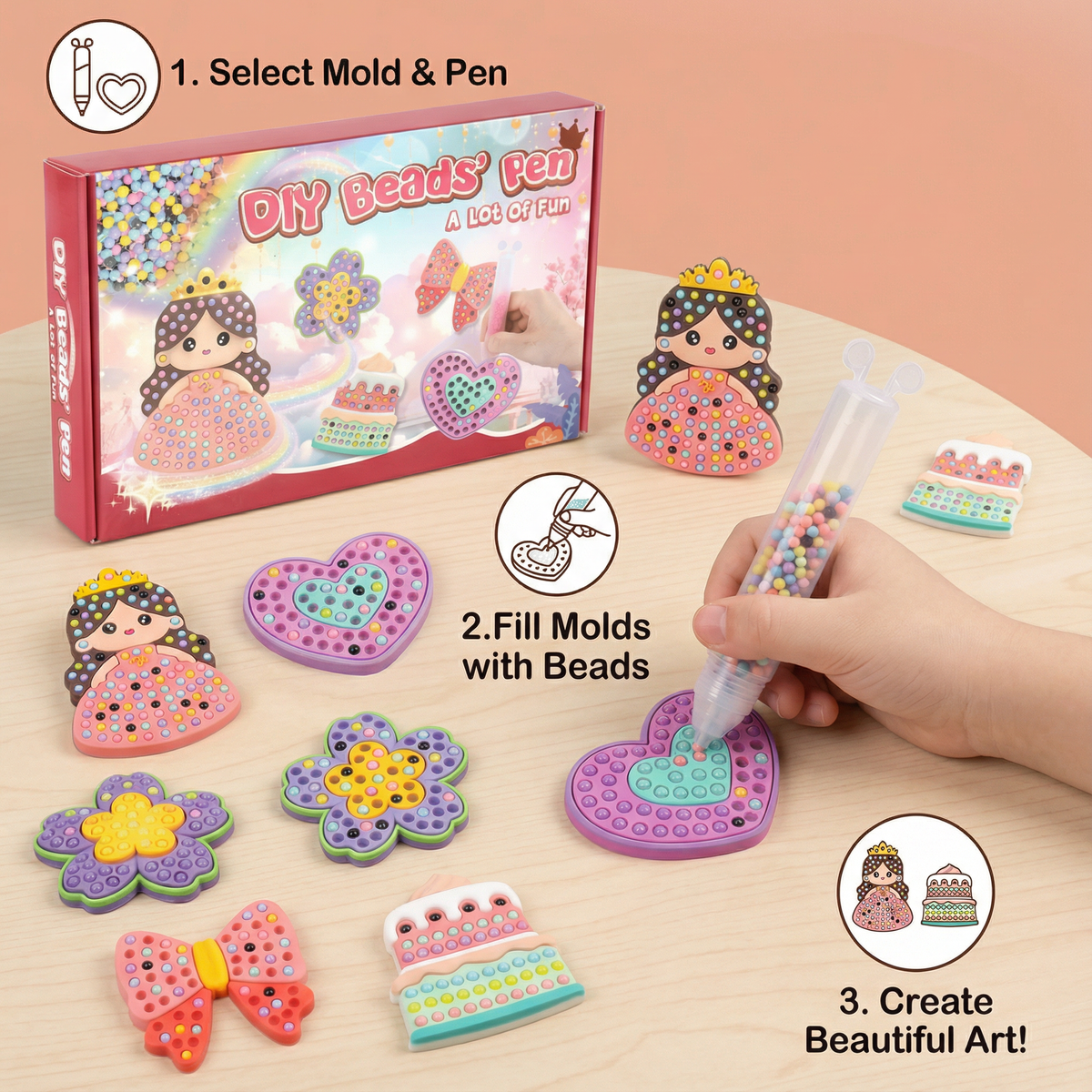 ✨Magical Bead Painting – 🎨DIY Set for Kids