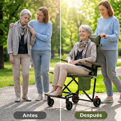 🪑 Lightweight Folding Travel Chair with Wheels – Portable Rolling Seat for Family Outings