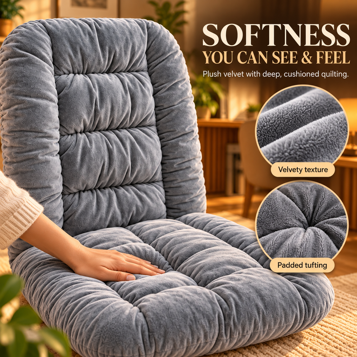 Last Day Promotion🔥 Heated Seat & Back Cushion – Dual-Zone Warmth, 9 Heat Levels & Washable Velvet Cover