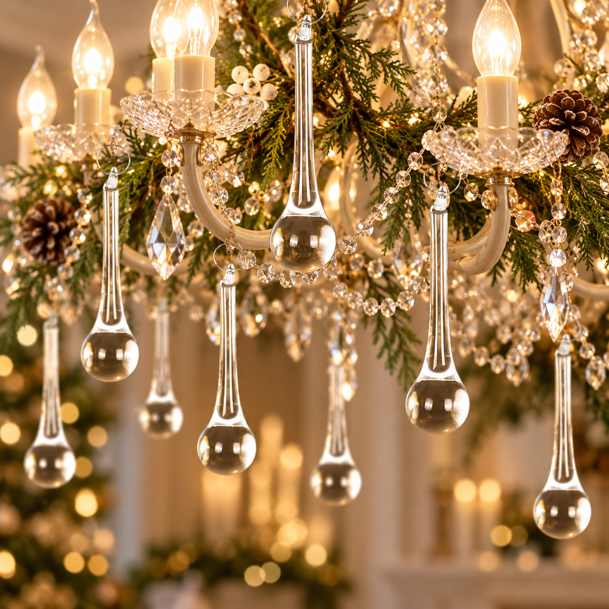 ✨ Crystal-Style Hanging Drops – Tree, Wreath, Chandelier & Holiday Decor