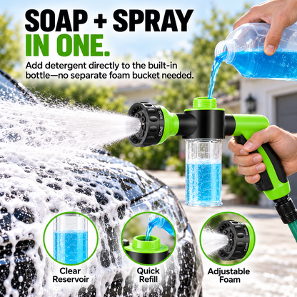 💦High-Pressure Vehicle Bubble Cleaning Blaster with 8 Adjustable Watering Patterns🚗