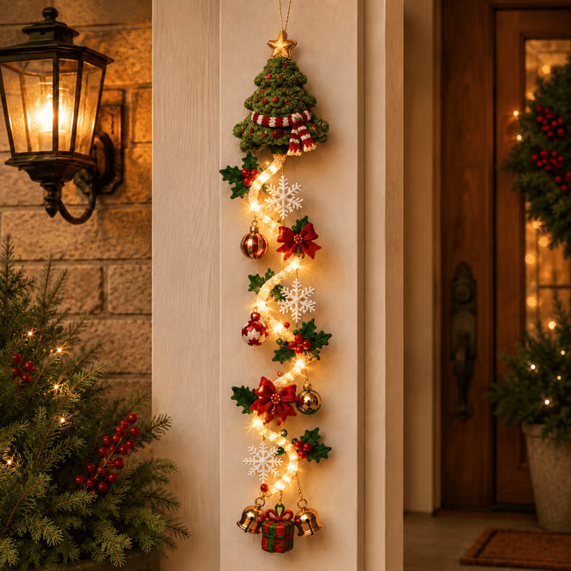 ⏳ Last day! 49% OFF – 🎅MerryCascade Glowing Christmas Door Hanger