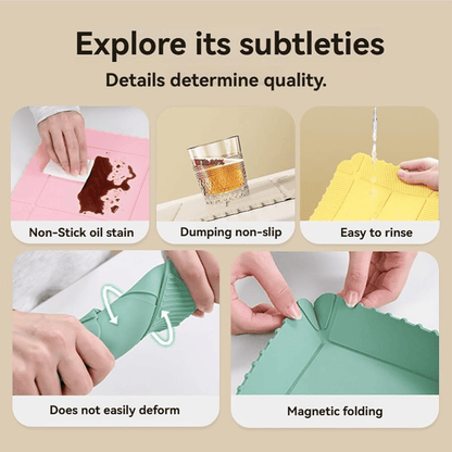 🔥2 in 1 Foldable Magnetic Silicone Trivet & Serving Tray