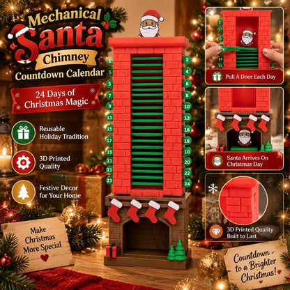 🎅 3D Printed Santa Chimney Advent Calendar – 24-Day Christmas Countdown 🎄