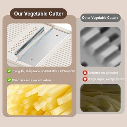 🥕Vegetable Mandoline Slicer with Safe Hand Guard, One-Click Blade Switch