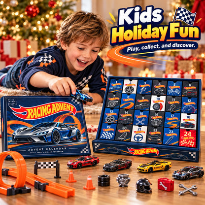 Die-Cast Racing Car Advent Calendar | 24 Day Garage Themed Holiday Countdown Box