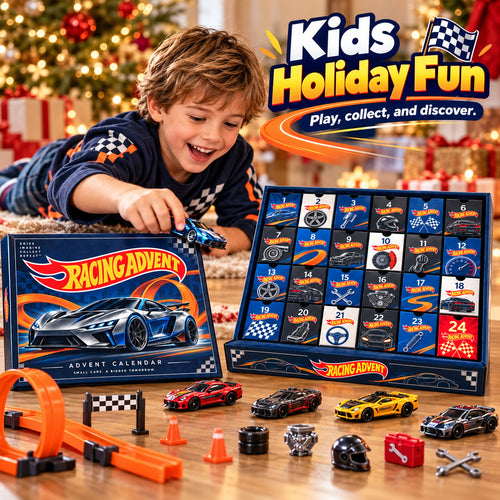 Die-Cast Racing Car Advent Calendar | 24 Day Garage Themed Holiday Countdown Box