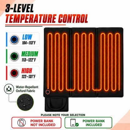 🔥 Portable Foldable Heated Seat Cushion – USB-Powered with 3 Heat Settings