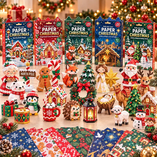 🎄DIY Paper Christmas Craft Kit – 250 Sheets, 5 Festive Themes🌟