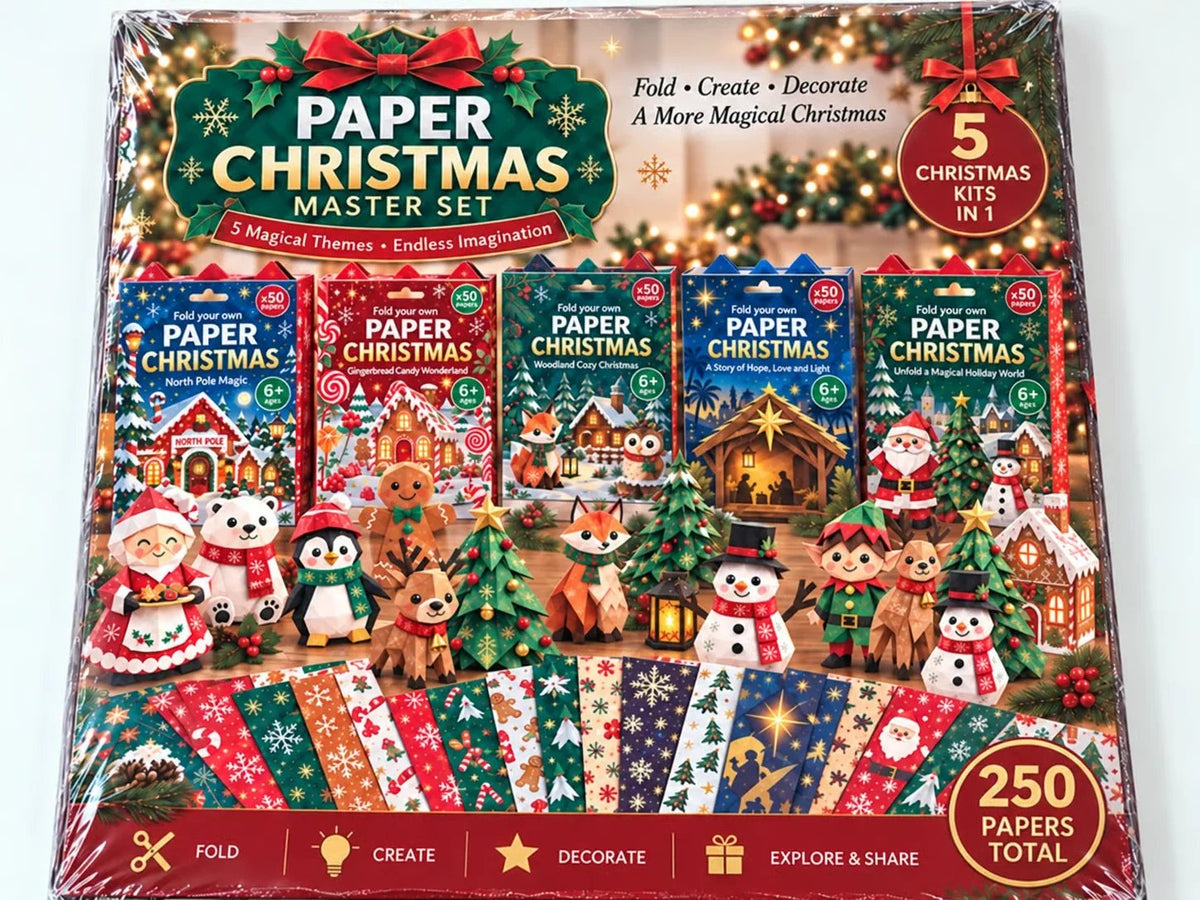 🎄DIY Paper Christmas Craft Kit – 250 Sheets, 5 Festive Themes🌟