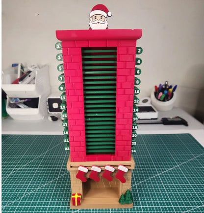 🎅 3D Printed Santa Chimney Advent Calendar – 24-Day Christmas Countdown 🎄