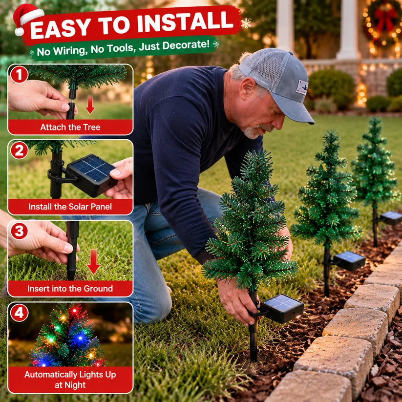 🎄 Solar Christmas Tree Stake Light – Multicolor LED Outdoor Holiday Garden Decor
