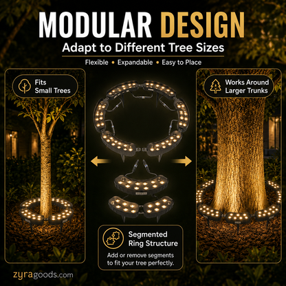 ✨Modular Ring Tree Landscape Lights – 360° Outdoor Uplighting for Trees & Columns