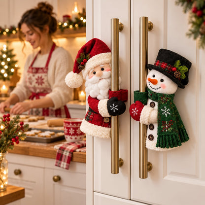 🎄✨Festive Christmas Kitchen Appliance Handle Covers | Cute 3D Holiday Decor & Anti-Slip Protector