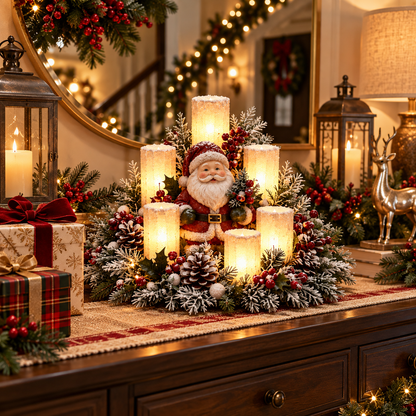 🌲Lighted Christmas Centerpiece – 7 Festive Candle-Style Holiday Designs