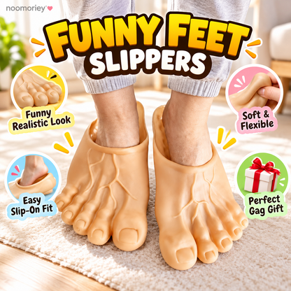 😂 BigFoot Funny Feet Slippers – Realistic Oversized Novelty House Shoes