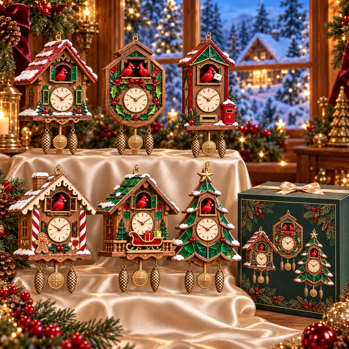 🎄 Limited-Time Christmas Sale | 2026 Red Cardinal Cuckoo Clock Ornaments – Set of 6 Vintage-Inspired Designs for a Nostalgic Holiday Tree & Thoughtful Gifting ❤️