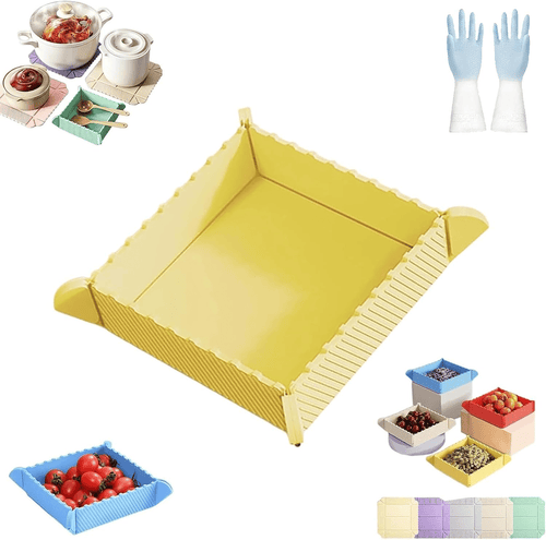 🔥2 in 1 Foldable Magnetic Silicone Trivet & Serving Tray