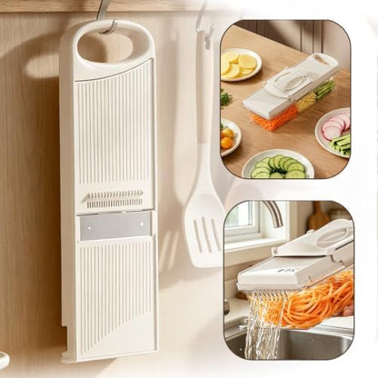 🥕Vegetable Mandoline Slicer with Safe Hand Guard, One-Click Blade Switch